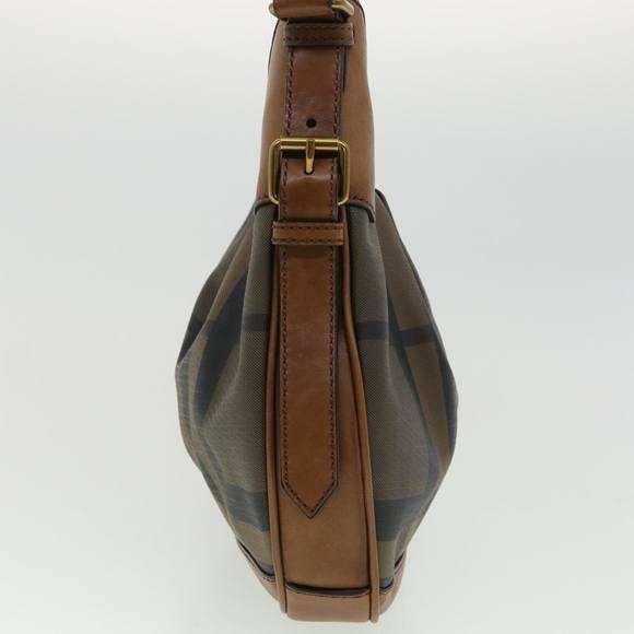 BURBERRY Nova Check Shoulder Bag Canvas Leather Brown Auth am3251 - Picture 4 of 16